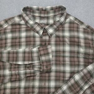 REI CO-OP Shirt Men's XXL Plaid Roll Tab Sleeve Vented Nylon‎ Hiking Camp